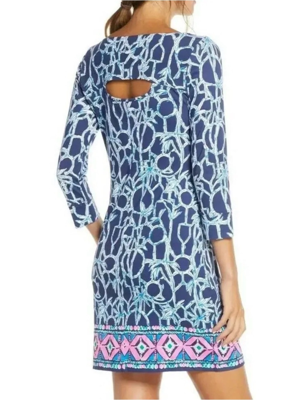 Lilly Pulitzer Hollee High Tide Lucky Bamboo Pima Cotton Dress S